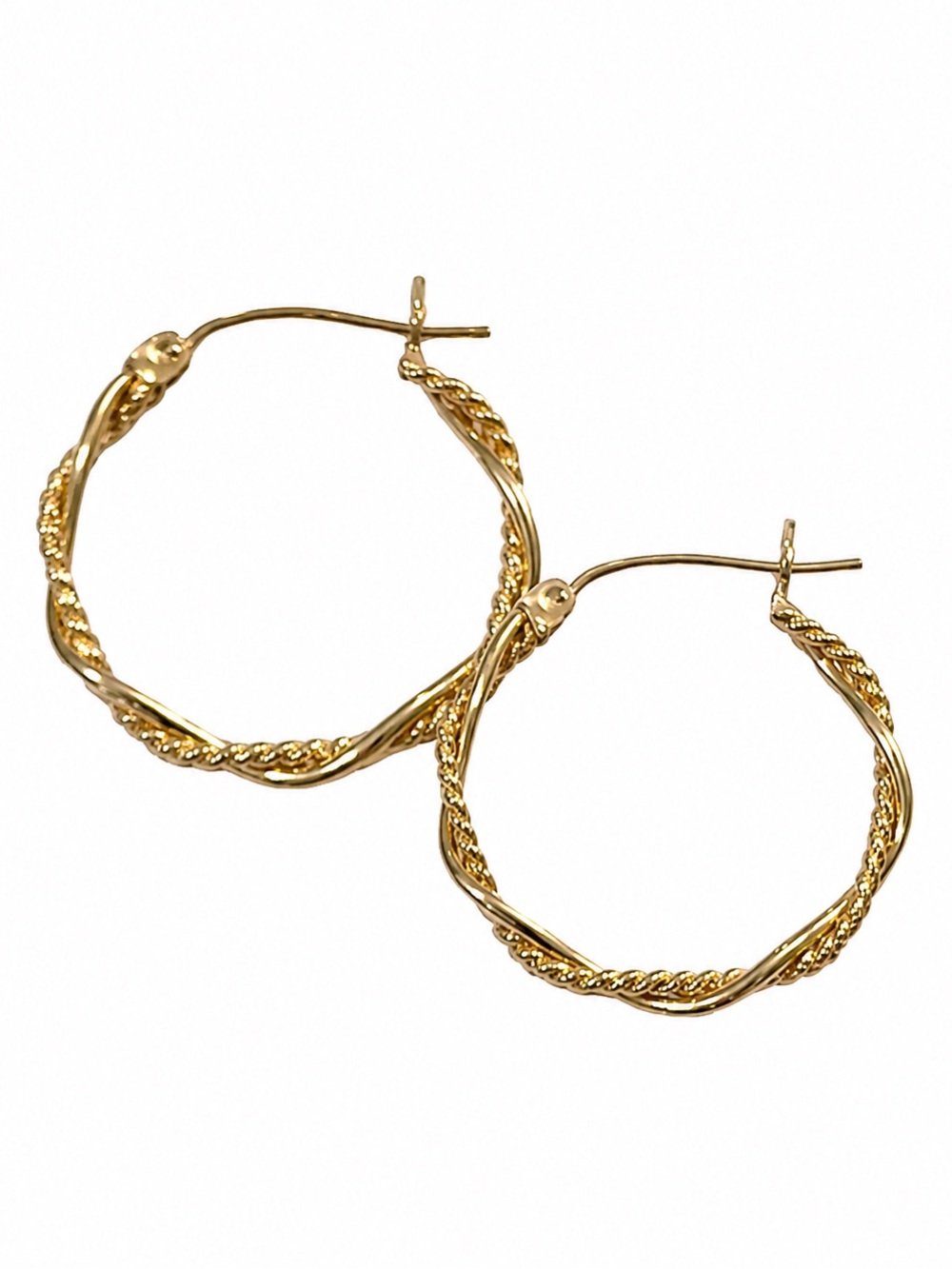 10K Gold ($250) Braided Hoop Earrings